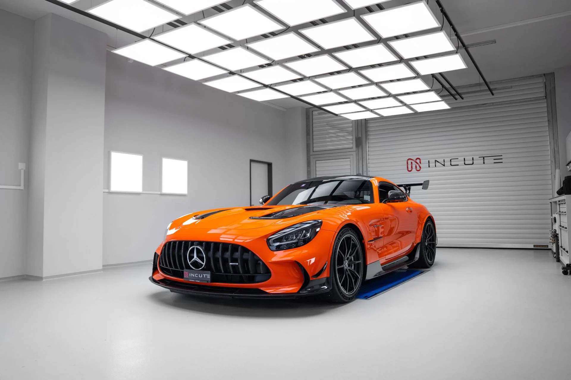 Orange Mercedes-AMG GT Black Series in the INCUTE studio